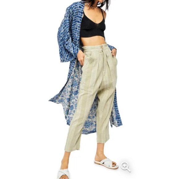 FREE PEOPLE Semi Sweet Cropped Pants Sage - Picture 1 of 8